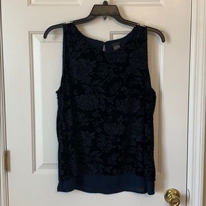 Navy Ann Taylor Factory sleeveless blouse - Size L